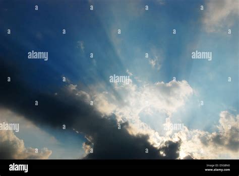 Sunrays Through The Clouds Stock Photo Alamy