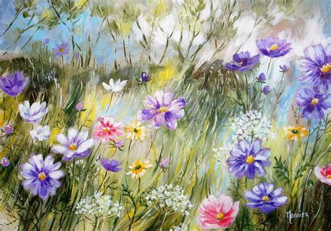 Fields Flowers Painting By Cathy Monnier Fine Art America