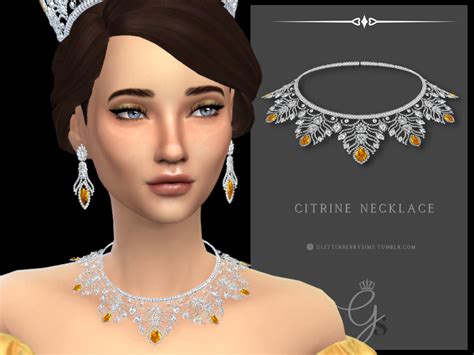Glitterberrysims Custom Content — Citrine Necklace Part Of A Citrine