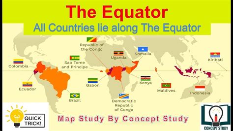 The Equator And All The Countries Lie Along The Equator Detailed