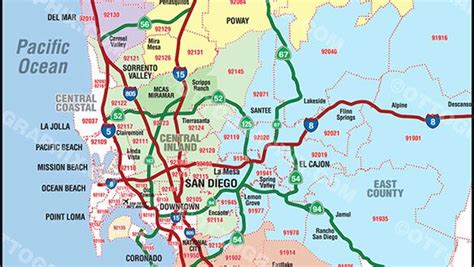 Zip Code Map San Diego Map