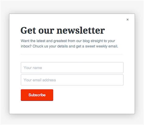 Pop Up Form Email Newsletter Sign Up Subscribe To Our Newsletter