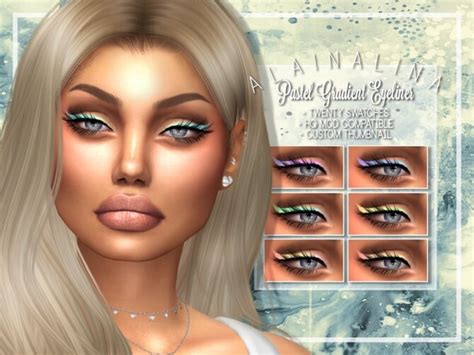 Pastel Gradient Eyeliner At Alainalina The Sims 4 Catalog