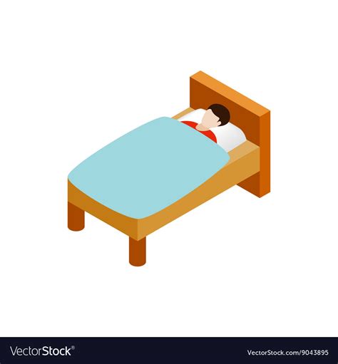 Man Laying In Bed Icon Isometric D Style Royalty Free Vector Image Vectorstock