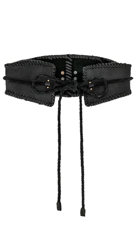 Free People Selena Leather Corset Belt In Black Modesens