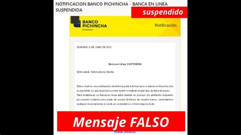 Mensaje Falso Cuenta Desactivada Banco Pichincha Mensaje De Banca En
