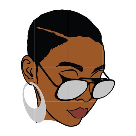All contents are released under creative commons cc0. Black Woman with glasses Svg, Afro Woman Svg, African ...