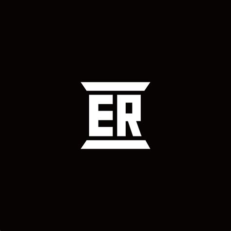 Er Logo Monogram With Pillar Shape Designs Template 2963317 Vector Art