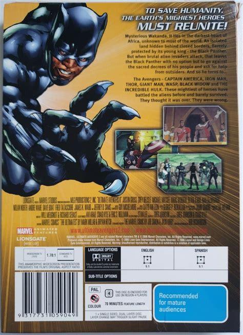 Ultimate Avengers 2 Rise Of The Panther Dvd 2008 R4 Pal Record