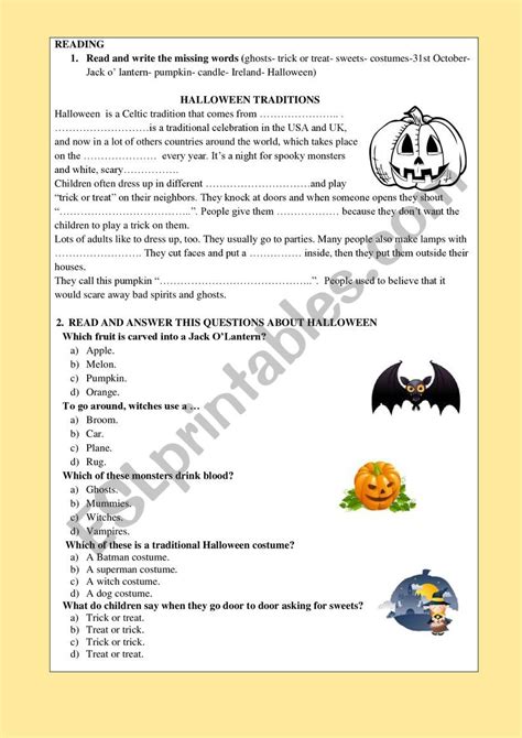 Story about Halloween - ESL worksheet by amalthea81
