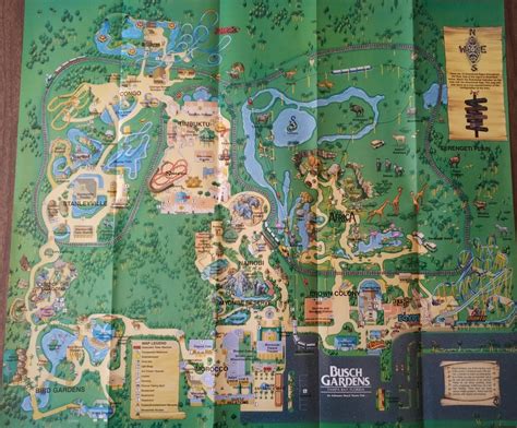 Busch Gardens Tampa Park Map 1998 Rollercoasters