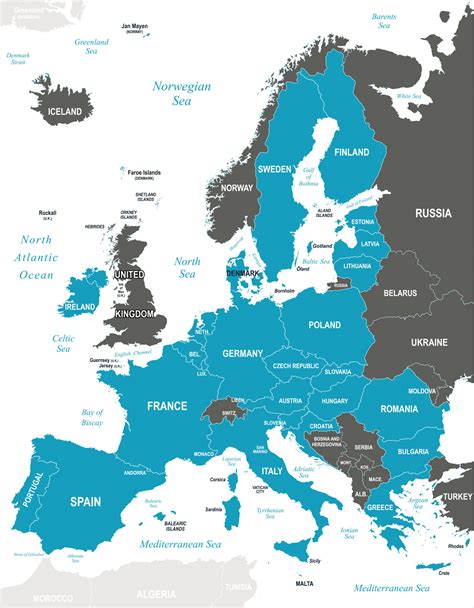 Grid station & facilities zones. EU Map 2020 | Map of the EU