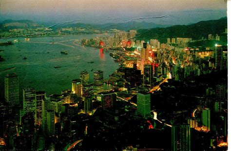 Collect Roc Hong Kong Vintage Postcard Night View Of Eastern And