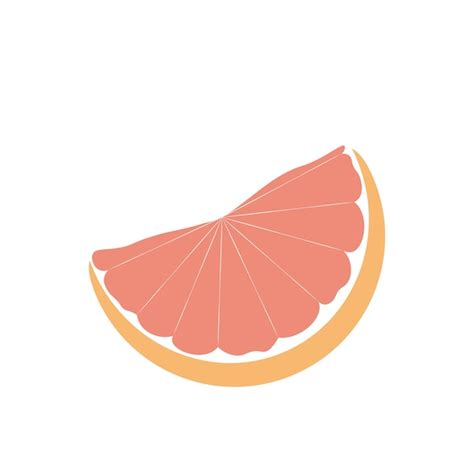 Premium Vector A Slice Of Grapefruit Flat Illustration