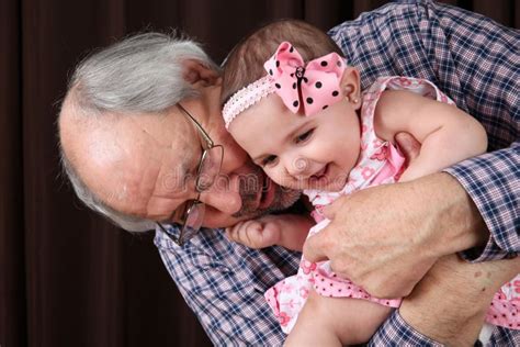 Grandfather And Granddaughter Stock Photo Image Of Innocent Generation