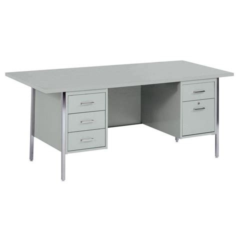 Sandusky 400 Series Double Pedestal Steel Desk In Gray Dp7236 Gy The