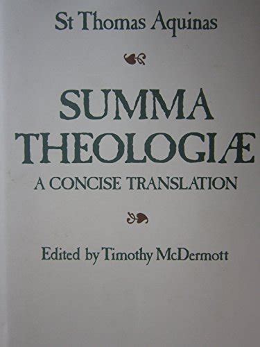 Summa Theologiae A Concise Translation Abebooks