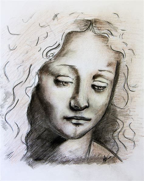 Renaissance Portrait Charcoal Drawing By Ricardo Saraiva