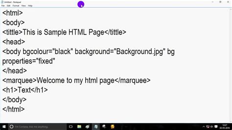 How To Make A Simple Html Page In Notepad Youtube