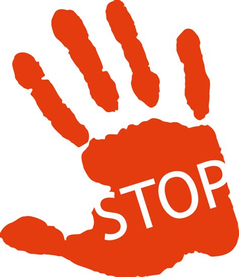 Stop Sign Hand Print Silhouette Free Svg