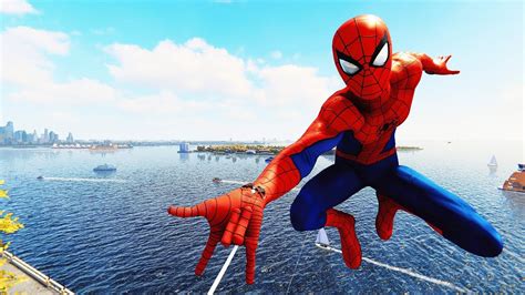 Spider Man Ps4 Classic Suit Spider Man Combat Web Swinging And Free