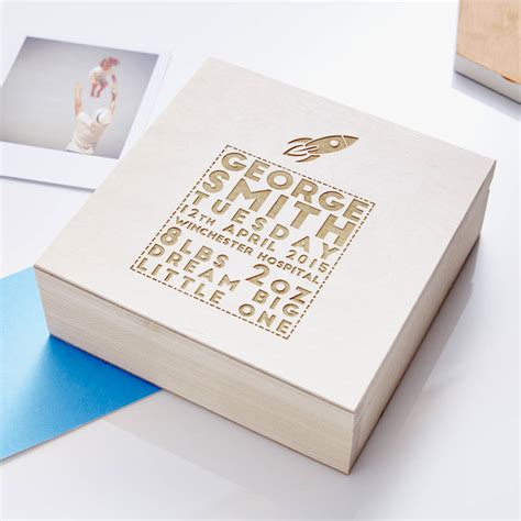 Personalised Space Wooden Baby Keepsake Box By Sophia Victoria Joy