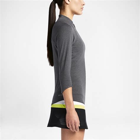 Nike Womens Baseline Half Zip Top Dark Grey
