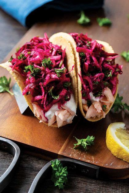 Fish Tacos With Celery Root And Beet Slaw Alive Magazine