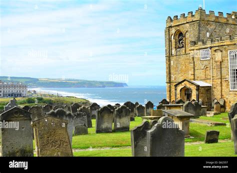 St Marys Church Whitby North Yorkshire England Uk With Sandsend In The