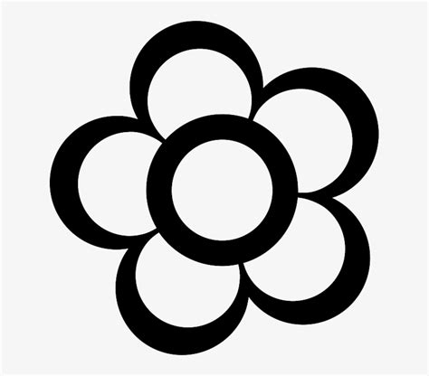 Black Simple Outline Drawing Flower White Flowers Flower