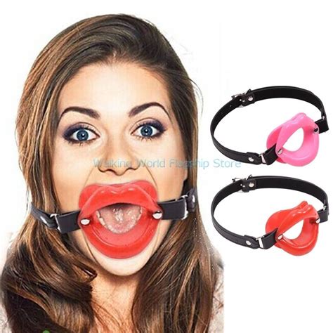 Pu Leather Soft Lip Shape Open Mouth Ball Oral Fixation Lips Harness Slave Toy Ebay
