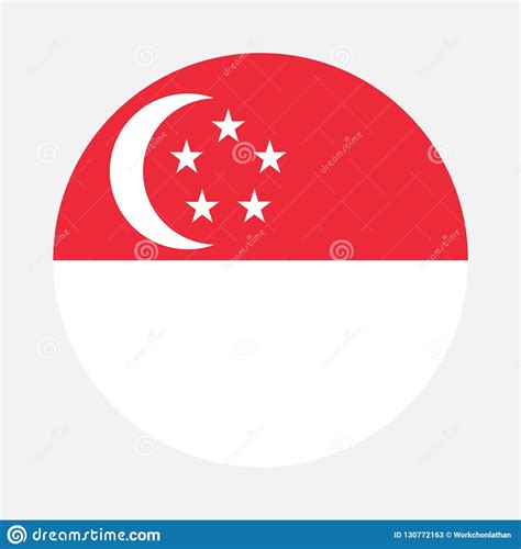 For personal use this image you have to include text giving credit to www.freeflagicons.com on the same page where you are displaying the flag. Singapore flag circle stock vector. Illustration of ...