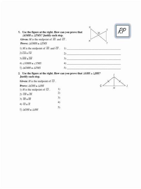 50 Triangle Proofs Worksheet Answers