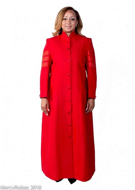 To thee we cry, poor banished children of eve. WOMEN'S ROBE STYLE LR6000 (RED WITH BARS) | Mercy Robes