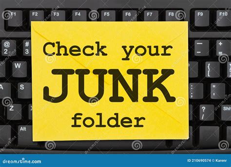 Check Your Junk Folder Message On A Black Keyboard Stock Photo Image