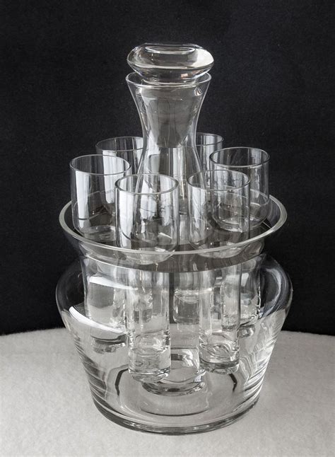 Vodka Tasting Set Ice Bucket 6 Glasses 12 Oz Decanter Crystal Stopper