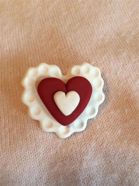 Polymer Clay Valentines Day Heart Pins