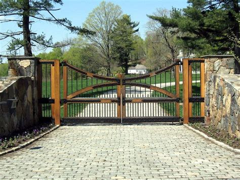 Very Unique Wood And Iron Custom Driveway Gate With A Driveway