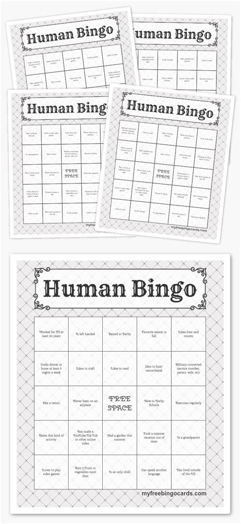 Human Bingo Human Bingo Bingo Cards Free Printable Bingo Cards