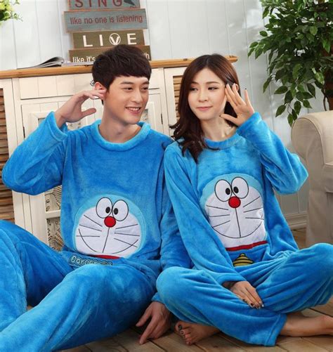 Autumncouple Pajamas Cartoon Long Sleeve Doraemon Couple Pajamas