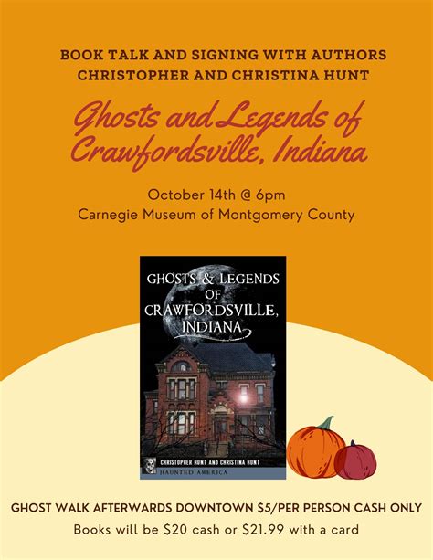Book Talk And Book Signing For Ghosts And Legends Of Crawfordsville