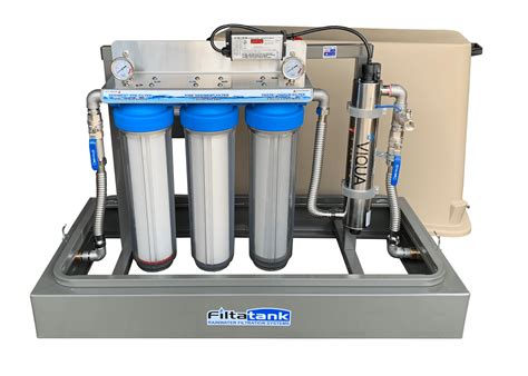 triple free standing rainwater filtration system with u v ft 300uv the tank doctor