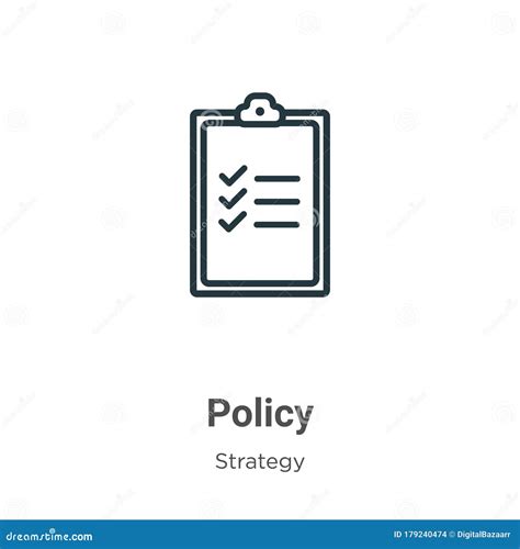 Policy Outline Vector Icon Thin Line Black Policy Icon Flat Vector