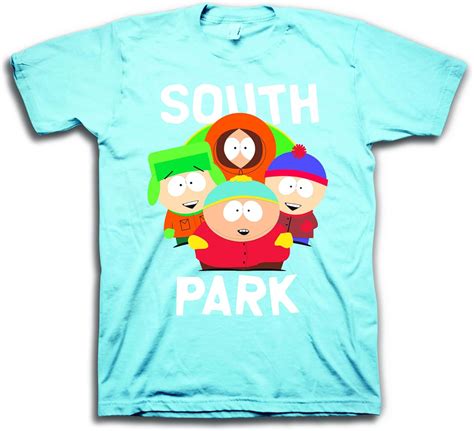 South Park Mens Logo Shirt Cartman Kenny Kyle And Stan