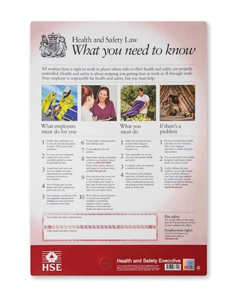 Contains clear information for both employers and workers. Health & Safety Law Poster - Semi Rigid Plastic A3 | From ...