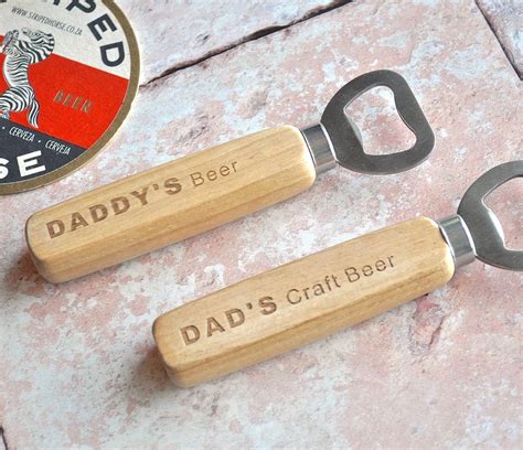 The video, filmed in australia, shows how locals use everything from door frames to spatulas to lipsticks (!) to pry the lid from of a cold brew. Personalised Dad's Beer Bottle Opener By Sweet Pea Design ...