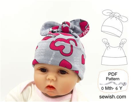 Baby Top Knot Hat Sewing Pattern Sizes Newborn 6 Years Sewish