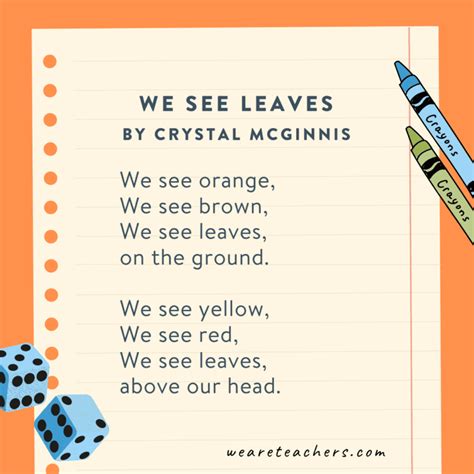 Kindergarten Poems For Kids To Share In Your Classroom