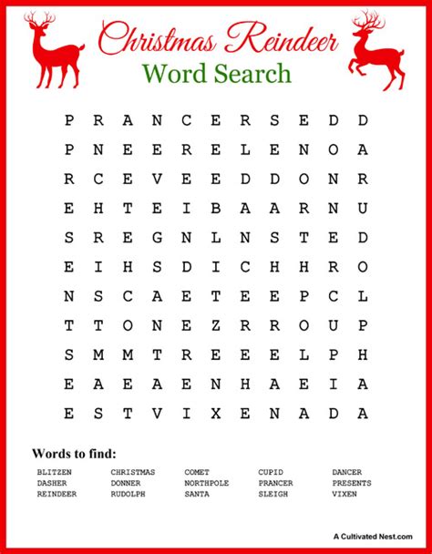 Printable Christmas Word Search Puzzles For Adults Word Search