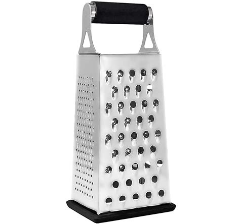 K Basix Cheese Grater And Shredder Stainless Steel 4 Sided Box Grater
